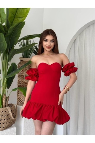 Peyda Straplez Elbise Altın