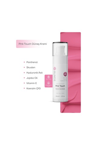 Sante Plus Pink Touch Ton Eşitleyici Pembe Yüz Güneş Kremi SPF50+ 50 ML