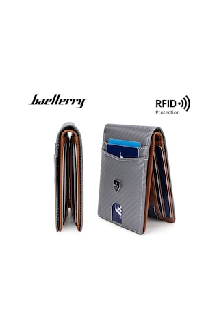 Baellerry Minimalist Rfıd Koruma Çift Kat Deri Çoklu Kart Cüzdan Erkek Kartlık 001