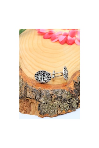 Midyatgümüşnurtaş Adalet Terazisi Işlemeli Erkek Gümüş Kol Düğmesi 201020736