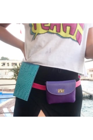Pinkylola Pinkbring Model Hakiki Deri Kemerli Minimal Bel Çantası