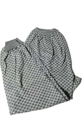 Abarta Erkek Battal Manşetli Ağlı Pijama Altı -3xl-4xl-1 Adet Açık Gri