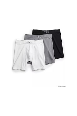 Calvin Klein Erkek Pamuklu Logo Detaylı Elastik Bel Bantlı Üçlü Gri Boxer-14941