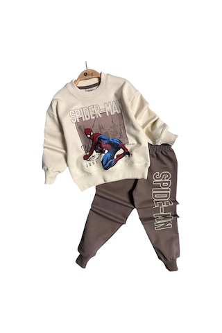 Örümcek Adam Kahverengi Renk Erkek Çocuk Eşofman Takım Kahverengi