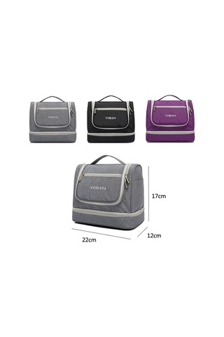 Sones Yoban Y-1551l Seyahat Kozmetik Çantası Büyük Kapasiteli Açık Hava Depolama Çantası Kancası Taşınabilir Küf Önleyici Kuru Ve Islak Ayırma Yıkama Çantası Siyah