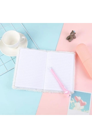 Peluş Çizgili Sevimli Panda Tasarımlı Defter renkli