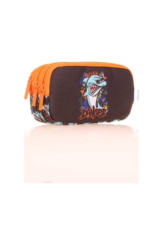 Kaukko Kids 3 Bölmeli Kalem Çantası Cube Shark Siyah L8175