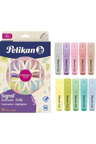 Pelikan Signal Textmarker 10 Lu Pastel Renkler Fosforlu Kalem Set Çok Renkli