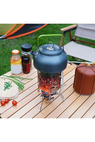 Youtek Stainless Steel Çıkışlı Mini Isıtıcı, Kamp-faşınaya Uyumlu, Su Kaynatma Ve Eşit Isı Dağıtımı Özellikli Taşınabilir Isıtma Aleti Çok Renkli