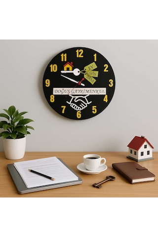 Emlakçı Yeni Tasarım Modern Duvar Saati Şık Ve Kalite Bir Arada No:1007 Yeşil