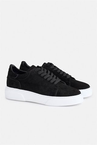 Süvari Siyah Gerçek Deri Bağcıklı Sneakers Say2001500026-s09
