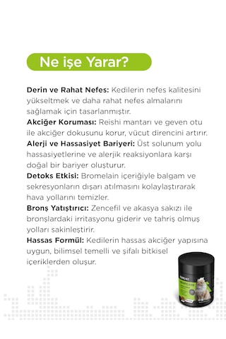 Cutepet Respicare Kedi Solunum Destek Tableti 60 Adet Bağışıklık Desteği Ve Nefes Açıcı Takviye