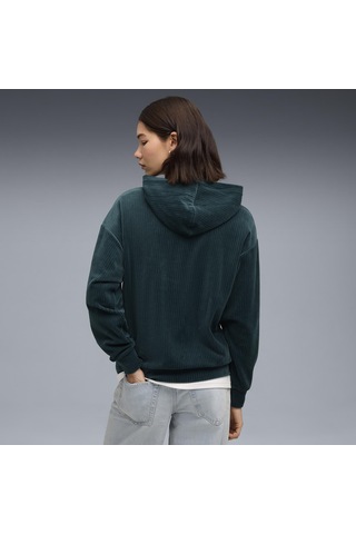 Puma Ess Elevated Velour Hoodie Kadın Yetişkin Sweatshirt Yeşil