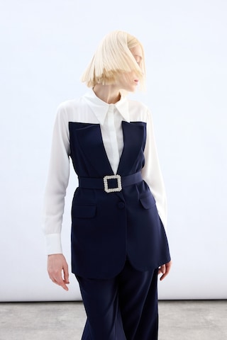 Sateen Ceket Görünümlü Gömlek - Lacivert-136792 Lacivert