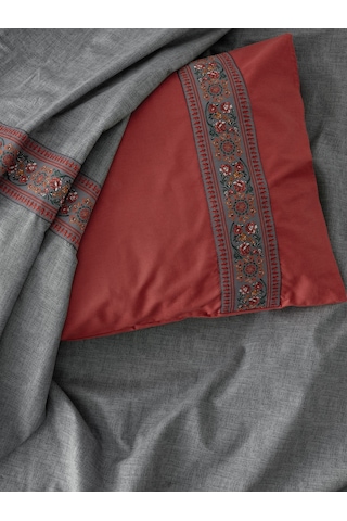Cotton Box Folk Art Çift Kişilik Nevresim Takımı Felina Bordo Bordo