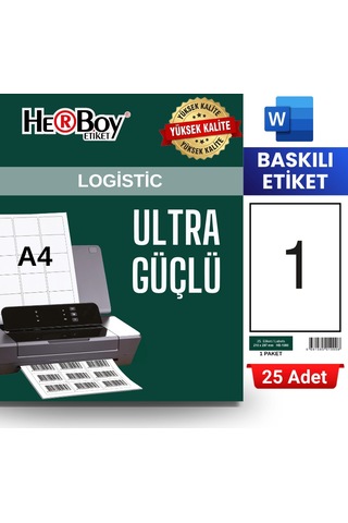 Herboy Hb-1000 210 X 297 Mm A4 Baskılı Laser Etiket 25 Adet Herboy Hb-1000 210 X 297 Mm A4 Baskılı Laser Etiket 25 Adet