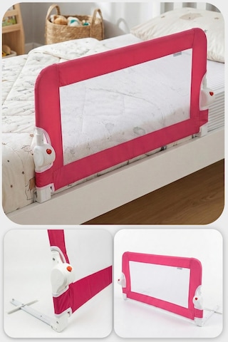 Wellgro Littles 110 48 CM Yatak Bariyeri, Çocuk Yatak Korkuluğu Pembe