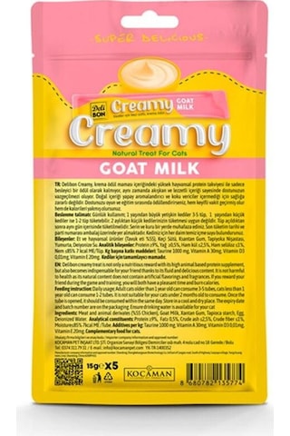 Delibon Creamy Ödül Maması Keçi Sütlü 15gr 5li Paket
