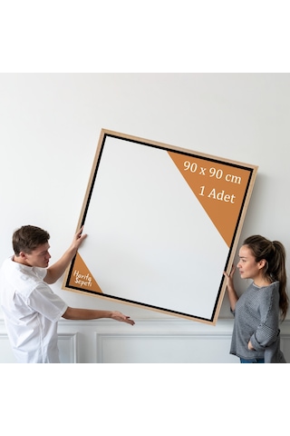 Gold Çerçeveli Tuval 90 x 90 CM Kare Profesyonel %100 Pamuk Boş Tablo