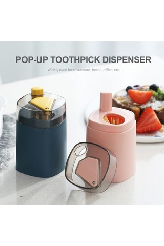 Ulzyvf Pratik 100'lük Hijyenik Kürdan Dispanseri - Pembe Kürdan Saklama Kutusu Pembe