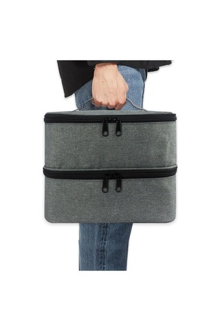 Sones Oje Saklama Çantası Taşınabilir Esansiyel Yağ Ruj Düzenleyici Gri