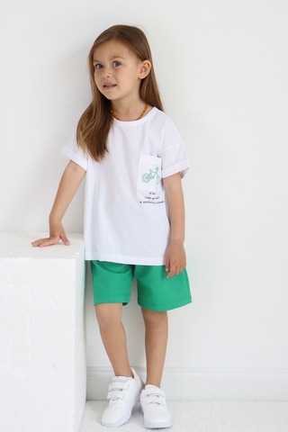 Babywom Unisex Oversize Yazlık Şortlu Basic Takım- Yeşil