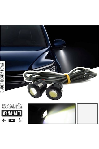 Kartal Göz Led Ayna Altı Led Eagle Eye Civatalı Beyaz Renk 18mm