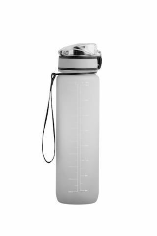 1 Litre Ölçü Göstergeli Spor Su Şişesi Gri