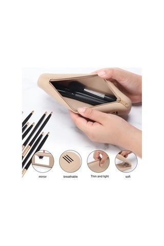 Tongxida Bosphorusboutique Tutucu Sr Sones Silikon Seyahat Saklama Makyaj Kutusu Kozmetik Fırça Düzenleyici Bej Askılı Çanta Diğer