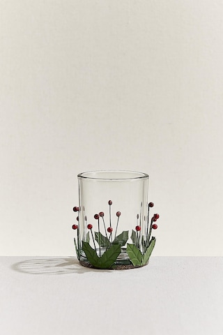 Pasabahce Berry Metal Tealight Mumluk Kırmızı Yeşil - 1 Adet Çok Renkli