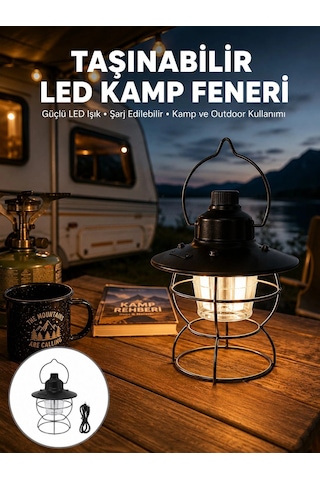 4 Fonksiyonlu Dekoratif Kamp Lambası Tungsten Ampul, Usb Çıkışlı Yeni Nesil Çok Renkli