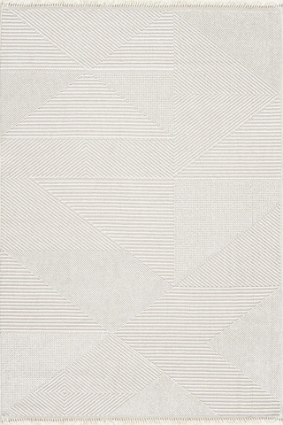 Venti 191454 Krem - Modern Daire Desenle Krem Halı Estetiği Krem