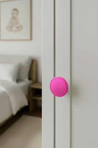 Pembe Çocuk Odası Mobilya Kulbu - 55 MM - Abs Plastik Tekli Düğme Dolap ve Çekmece Kulpu Pembe