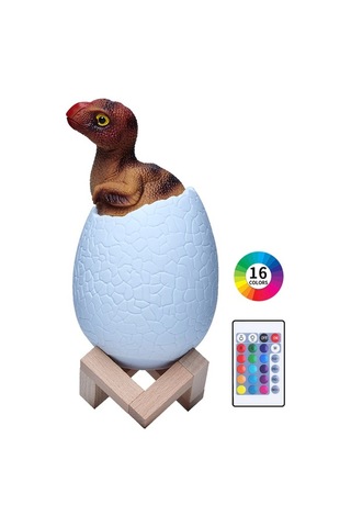 Moly Oviraptor Şekilli 16 Renkli Led 3d Gece Lambası, Uzaktan Kumandalı Akıllı Ev Dekorasyon Aydınlatması, Usb Şarjlı Pvc Materyal Diğer