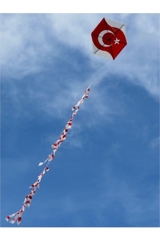 Naylon Altıgen Uçurtma - Bayraklı - Orta Boy