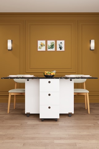 Asra Trend Katlanır Mutfak Yemek Çalışma Masası KM-30 %100 MDF Akıllı Masa Royal Mermer