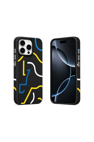 Nettech Apple iPhone 16 Pro Uyumlu Nt-n129 Desenli Seri Arka Koruma Kılıf - Siyah