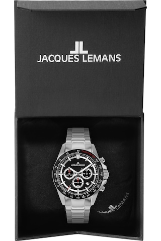 Jacques Lemans 1-2207a Lıverpool Chronograph Erkek Kol Saati Gümüş - Siyah