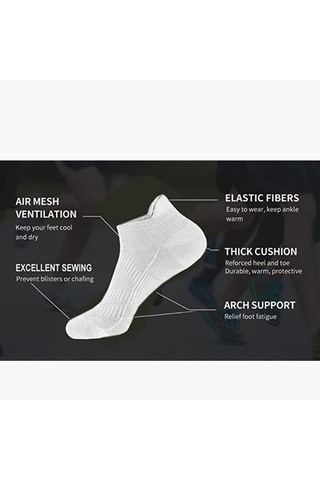 Youmex Erkek Spor Çorapları 6 Adet - Akıllı Nüfuslu, Teri Emici, Yumuşak, Yüksek Konfor - Koşu, Maraton Ve Günlük Kullanım İçin Beyaz Beyaz