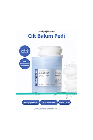 Hyalüronik Asitli, Nemlendiren Makyaj Öncesi Cilt Bakım Pedi Dermatory Hyaluron Moisture Embo Pad