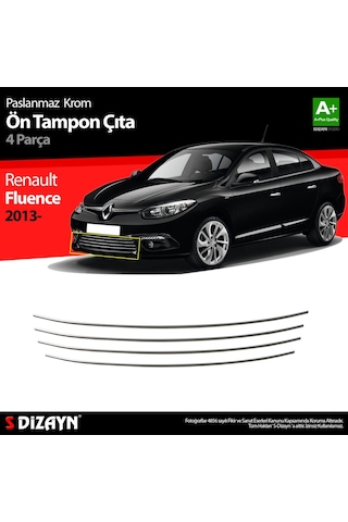 Renault Fluence Krom Ön Tampon Çıtası 4 Prç. 2013 Üzeri Makyajlı