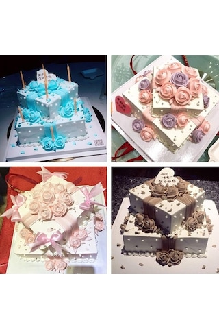 Bloomnest Kelepçeli Kek Kalıbı 24/26/28 Cm, Kare Fırın Kalıbı, Streç Kılıflı, Yapışmaz Karbon Çelik Diğer