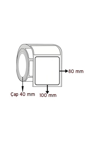 80X100 MM Barkod Etiketi 500 Sarım