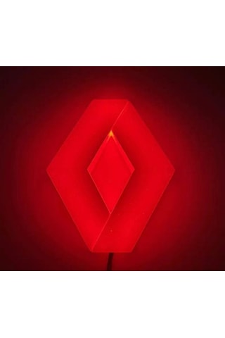Renault 4d Işıklı Logo Arma Kırmızı 9.4/7.5 Cm Led Logo Arma Renault Illuminated Vehicle Logo