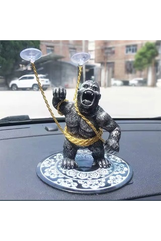 Torpido Üstü Goril-öfkeli King Kong Öpücük Vantuzla Zincire Bağlı Goril-siyah