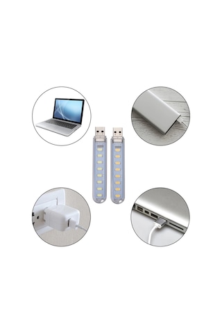 8 LED Günışığı Taşınabilir Mini USB Led Lamba 5730 SMD Kamp Stick Çok Renkli