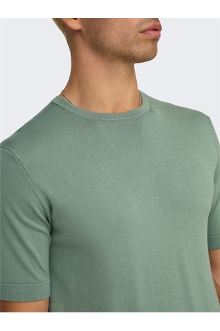 Only & Sons Erkek Düz Basic Yeşil T-shirt-22022928