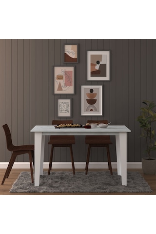 Yemek Masası Ym-01 Retro Taş Gümüş