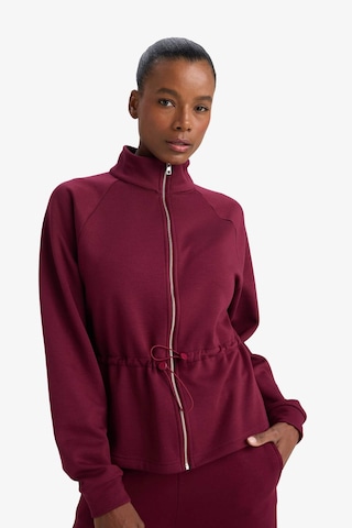 Defacto Standart Fit Dik Yaka Fermuarlı Beli Lastikli İçi Yumuşak Tüylü Modal Hırka G4368ax25wnbr170 Bordo-br170
