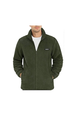 Genius Store Oversize Peluş Sweatshirt Erkek Polar Sweatshirt Erkek Sweatshirt Oversıze-peluss Haki
